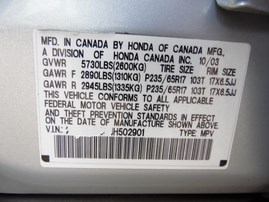 2004 ACURA MDX TOURING SILVER 3.5L AT 4WD A19965